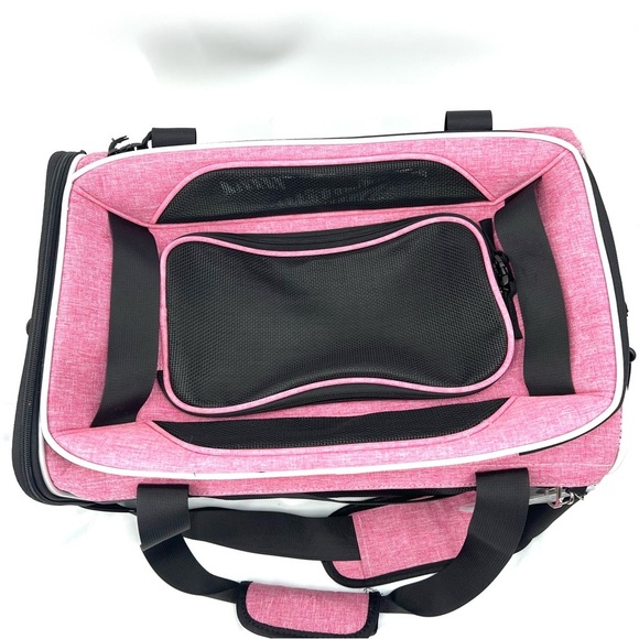 Petskd Pet Carrier, Pink & Black 17 x 13 x 9.5 Inches. Airline Approved - Picture 4 of 13